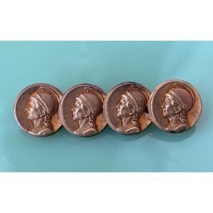 Antique Victorian Brass Bar pin Roman Head profile